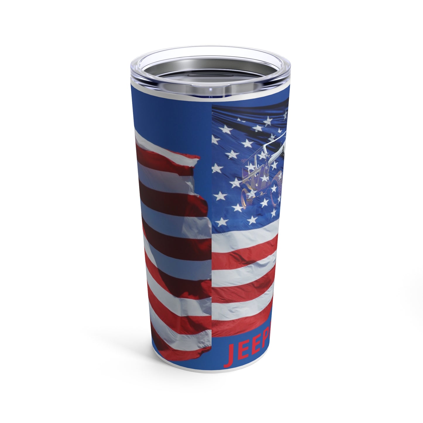 Tumbler 20oz Stars, Stripes and Jeeps