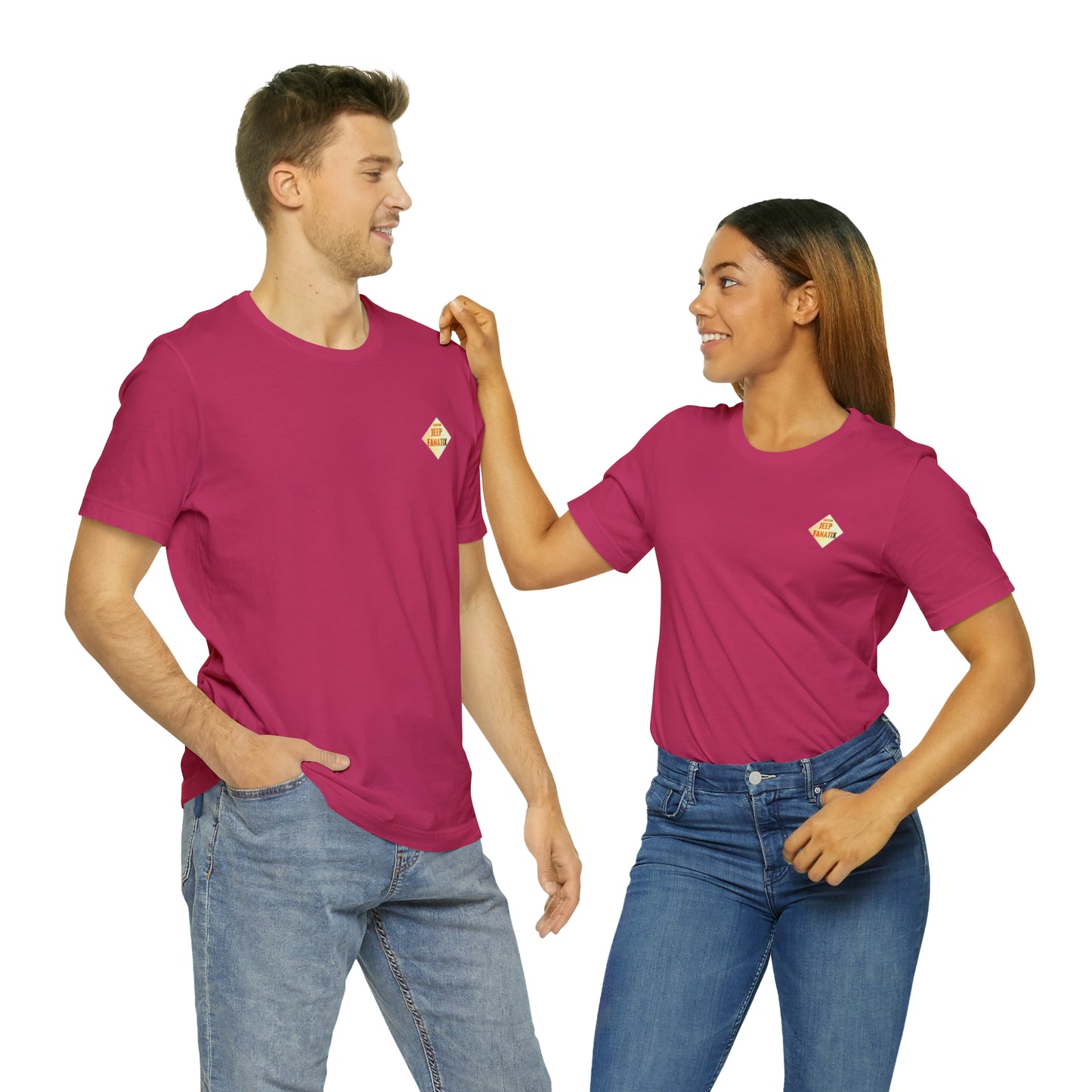 Unisex Jersey Short Sleeve Tee Pink Jeep Wave