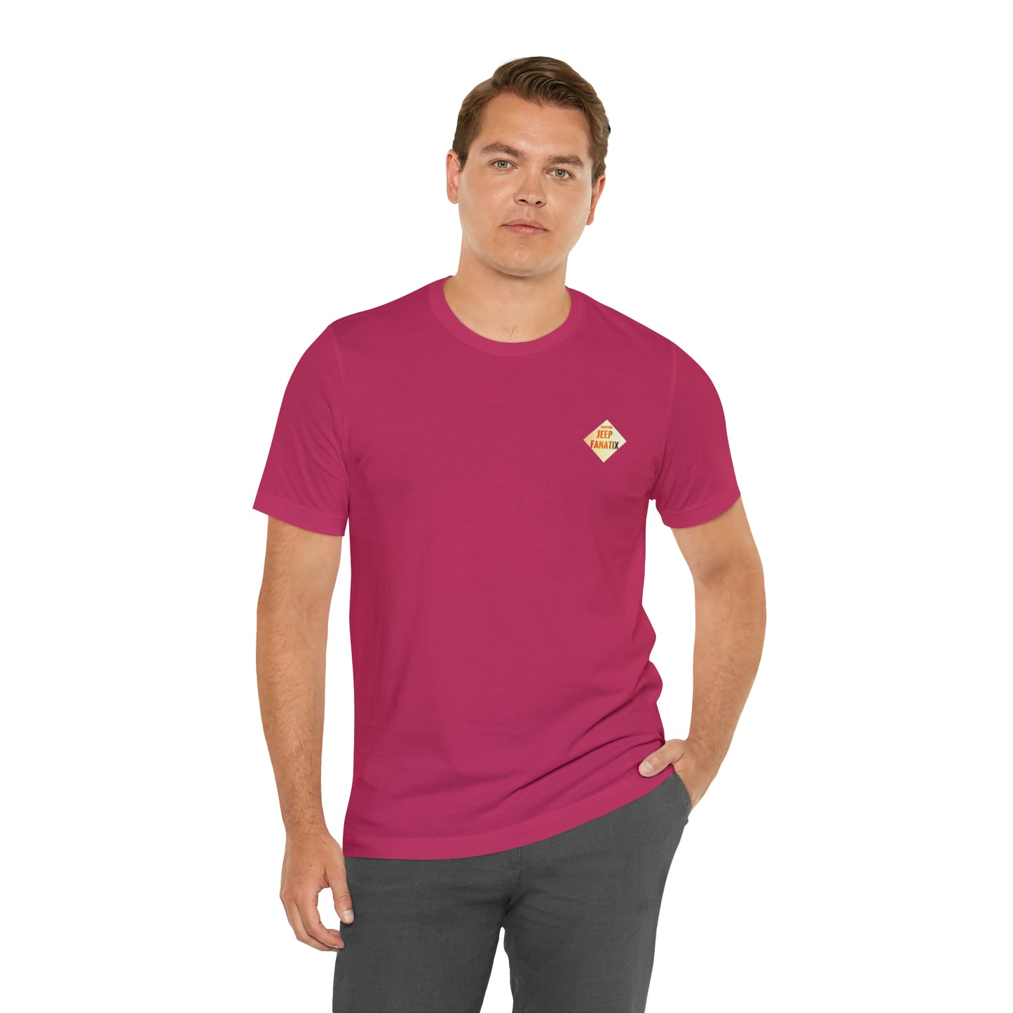 Unisex Jersey Short Sleeve Tee Pink Jeep Wave